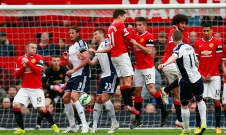 West Bromwich Albion's Jonas Olsson scores their first goal of the game, although he didn't know much about it.