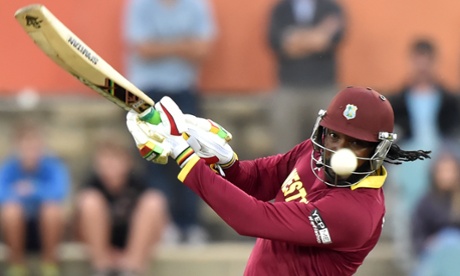 Chris Gayle, pictured in action for the West Indies,  struck a quickfire 21 off nine balls to put Royal Challengers Bangalore in a strong position against Kolkata Knight Riders.