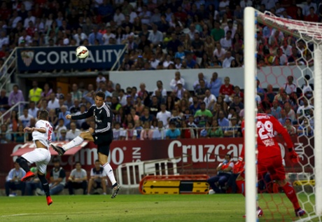 Ronaldo's magnificent header gives him his hat-trick.