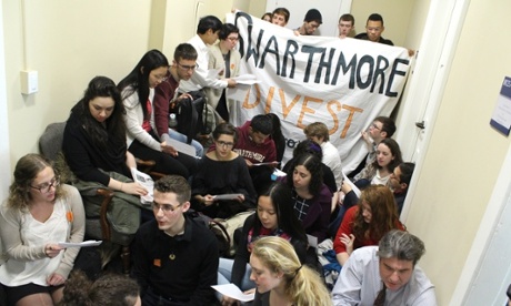 Swarthmore college divestment sit-in, US