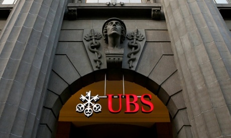 Logo of Swiss bank UBS at the company's headquarters in Zurich.