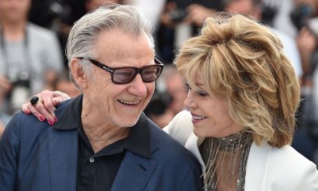Harvey Keitel and Jane Fonda at this morning's photocall for Youth.
