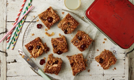 Cherry and coconut flapjacks