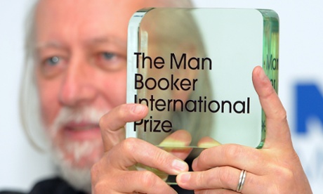 Laszlo Krasznahorkai wins the Man Booker International Prize at the Victoria & Albert Museum, London.