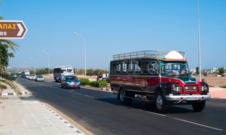 'The driver slices up a watermelon and shares it out': an ancient intercity bus in Cyprus.