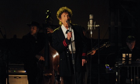 Bob Dylan performs on the Late Show with David Letterman, Tuesday May 19, 2015