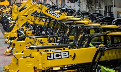 JCB Telescopic Handlers on the production line at the JCB World Headquarters in Cheadle, England