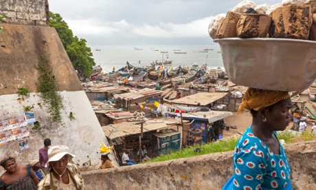 Residents at Jamestown fishing village, Accra, Ghana, Africa