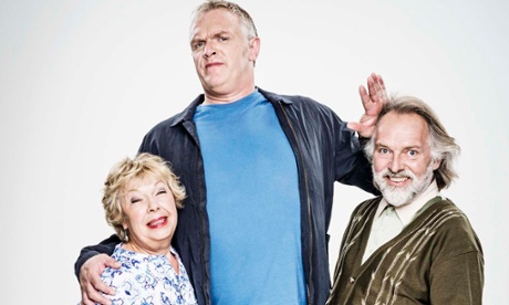 Greg Davies with Gwyneth Powell and Rik Mayall in Man Down.