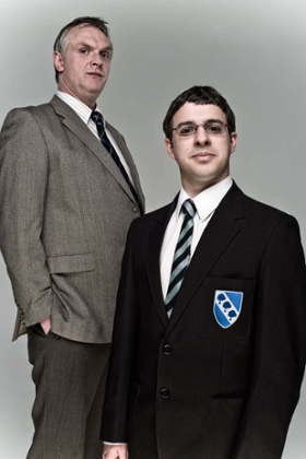 Davies with Simon Bird in The Inbetweeners.
