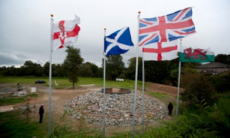 The flags of the countries of the UK.