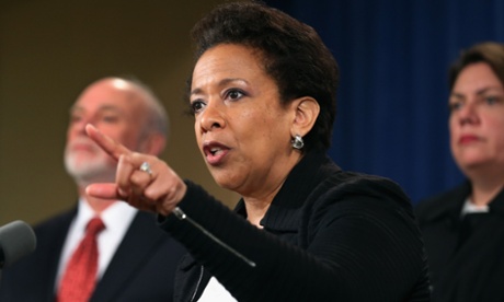 US attorney general Loretta Lynch announces fines on global banks involved in the forex scandal.