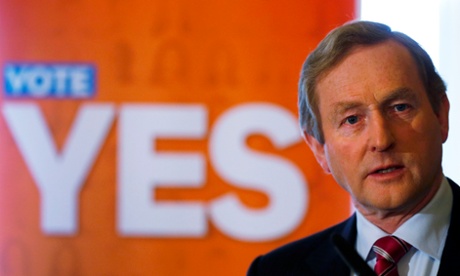 Irish prime minister Enda Kenny speaks at a Yes campaign event on Wednesday.