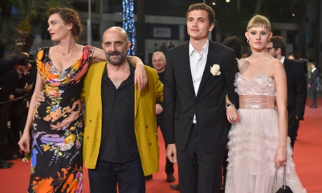 Aomi Muyock, Gaspar Noé, Karl Glusman and Klara Kristin at last night's screening of Love.