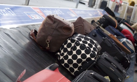 luggage on conveyor belt