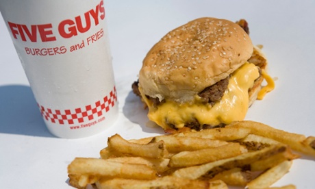 A Five Guys bacon cheeseburger and french fries.