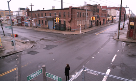 Alicia in front of Homan square.