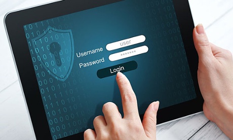 Tablet computer protected with password