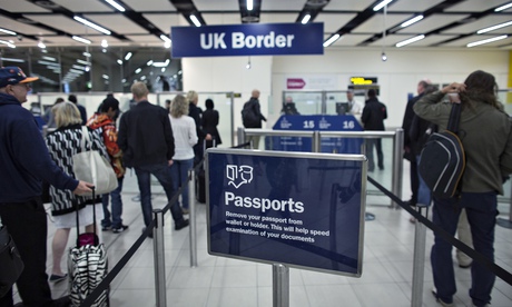 Passport control at Gatwick Airport