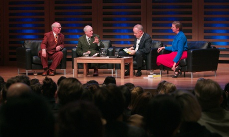 Gilbert & George, Hans Ulrich Obrist and Charlotte Higgins in conversation at a Guardian Membership event held at Kings Place, London 21 May 2015.