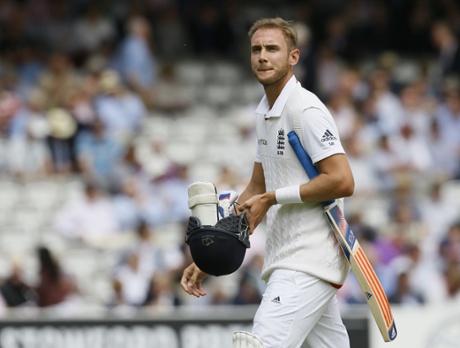 Stuart Broad walks.