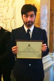 PC Alex Stewart receives a commendation for work on a drugs operation.