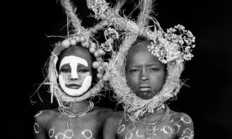 From left Bargela, Barcoshi and Barcoli in the most touristic village, Regiya 1. The outfits are again a result of tourism.Omo