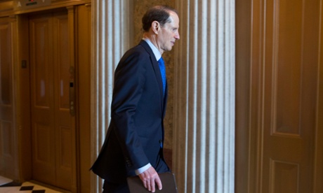 Inscrutable: Civil liberties defender Ron Wyden, senator from Oregon, goes to work Friday.