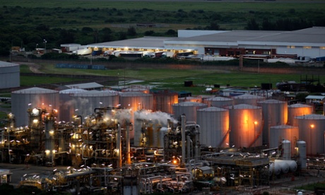 A general view of part of the South African Petroleum Refinery (SAPREF) is seen in Durban November 29, 2011.