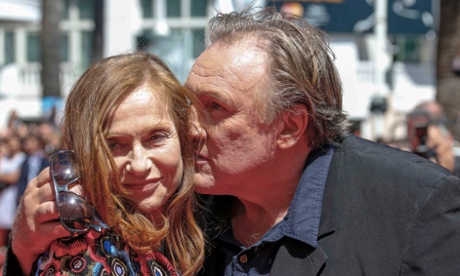 Gérard Depardieu getting all up in Isabelle Huppert's business.