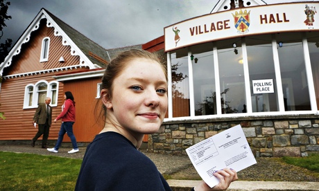 Young voter in Scottish independence referendum 