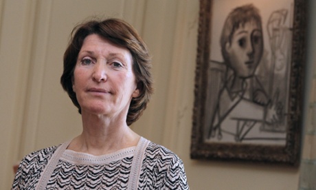Marina Picasso poses in her house in Cannes, which she inherited from her grandfather, the famous artist.