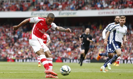 Theo Walcott shoots ...