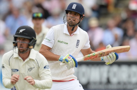 A worried looking Alastair Cook.