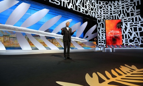 French actor and Master of Ceremony Lambert Wilson talks on stage during the closing ceremony of the 68th Cannes Film Festival in Cannes, southeastern France, on May 24, 2015.         AFP PHOTO / VALERY HACHEVALERY HACHE/AFP/Getty Images
