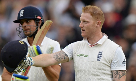 England's Ben Stokes reacts to the crowd after reaching his glorious century against New Zealand