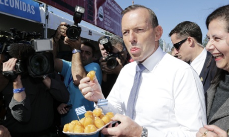 Australian Prime Minister Tony Abbott visits the Greek Paniyiri festival in Brisbane.