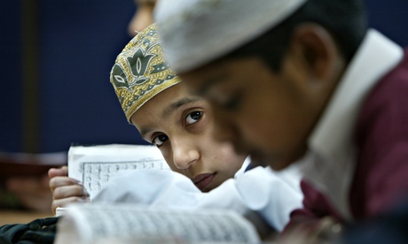 A child at the Victor Street mosque, Bradford.