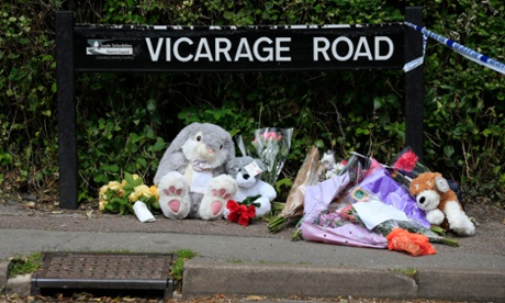 Floral tributes in Vicarage Road, Didcot.