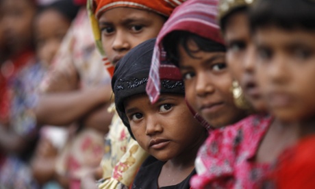 Rohingya Muslim children at a refugee camp outside Sittwe, Burma, in May 2015.