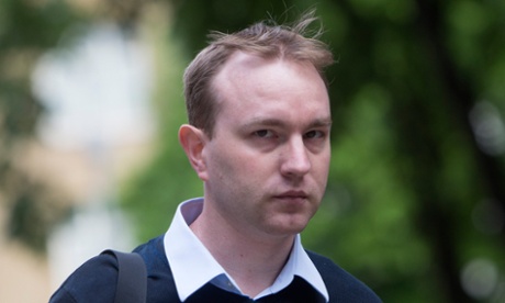 Tom Hayes arrives for the start of his trial at Southwark crown court.