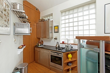 The living area of the tiny home on Gillespie Road