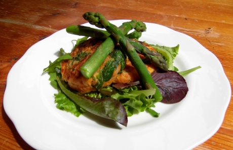 Sweet potato and spinach cakes