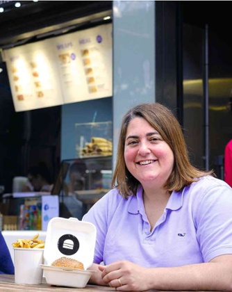 Zan Kaufman, who gave up her former career in New York as a corporate lawyer to run her burger takeaway company 