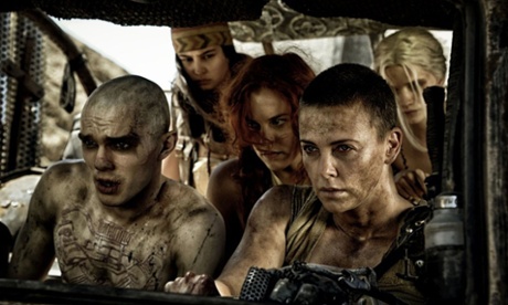 Breaking the law ... George Miller, Charlize Theron, Nicholas Hoult, and Rosie Huntington Whiteley in Mad Max: Fury Road.