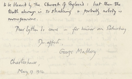 'Probably nobody is monogamous': George Mallory letters to be auctioned at Bonhams in June.