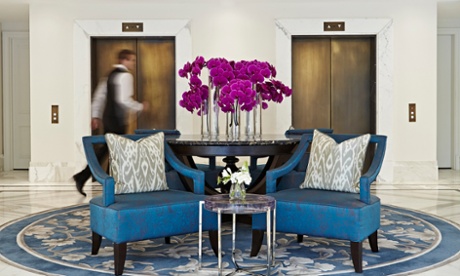 The lobby of the Langham hotel in Sydney. 