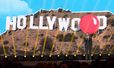 Red Nose Day USA stage's Hollywood backdrop