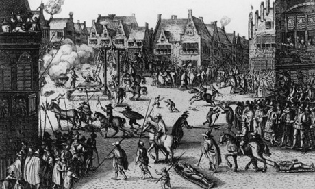 Guy Fawkes and his co-conspirators in the Gunpowder Plot of 1605 were publicly hung, drawn and quartered. So let that be a lesson to you.