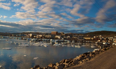 Iqaluit's summer boat launch area and breakwater.